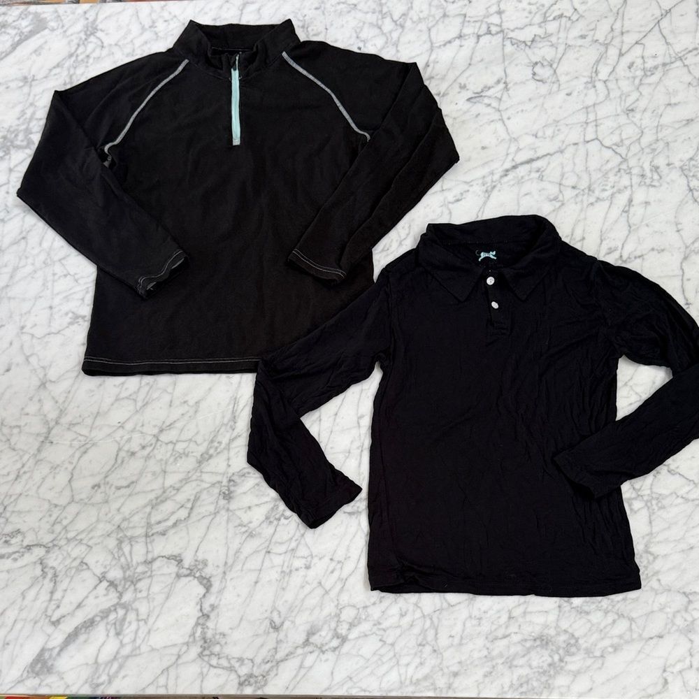 Kickee Pants Polo Bamboo Bundle Boys Sz 8/10 Black